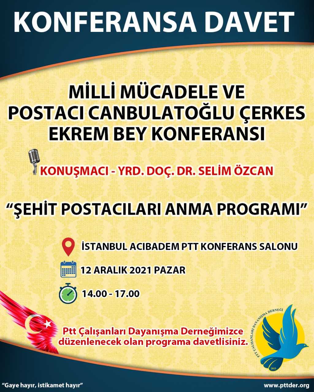 12 Aralık 2021 Pazar günü konferansımıza davetlisiniz.
