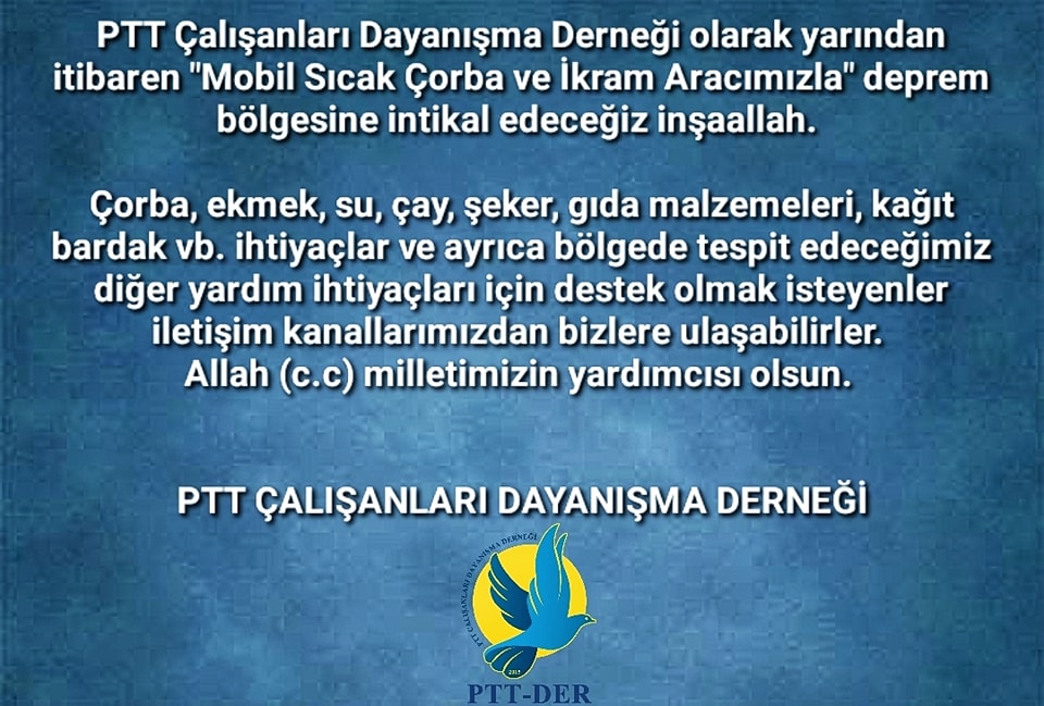 Deprem bölgesindeyiz...