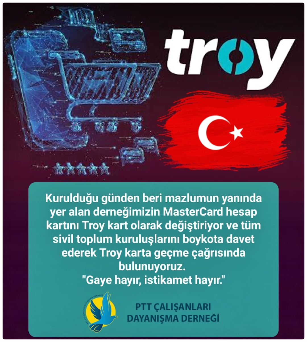 Hesap kartlarımızı TROY kart olarak değiştiriyoruz