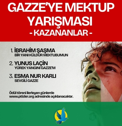 Gazze'ye Mektup Yarışması sonuçlandı 