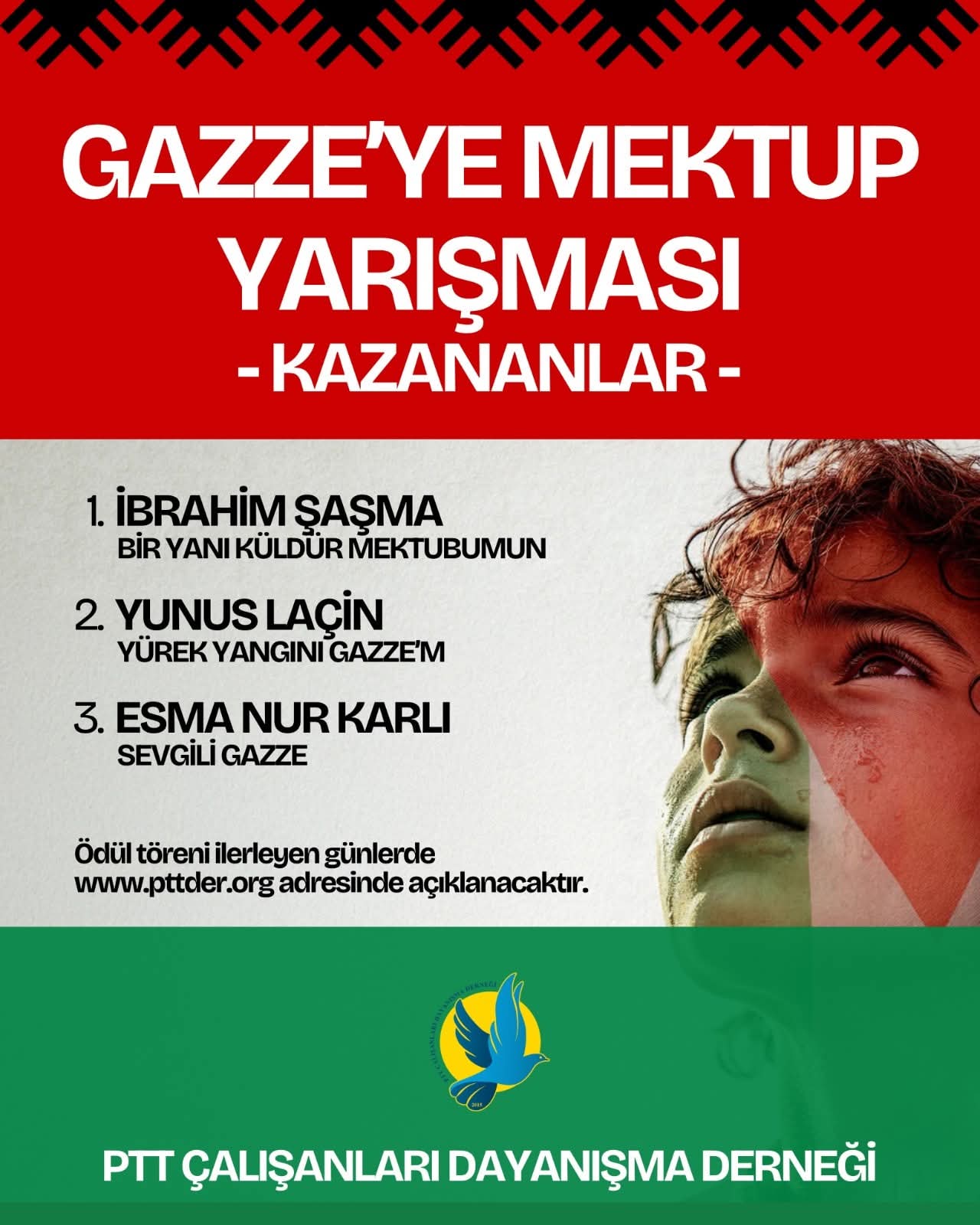 Gazze'ye Mektup Yarışması sonuçlandı 
